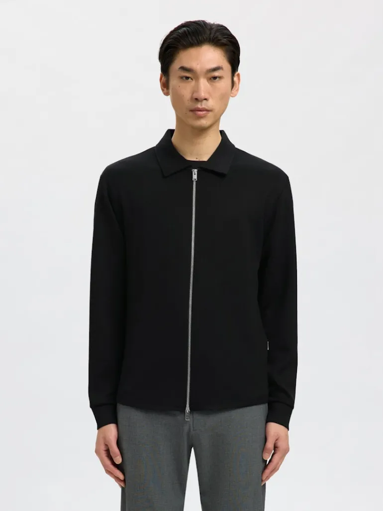 SLMEMANUEL SOFT FULL ZIP SWEAT NOOS black