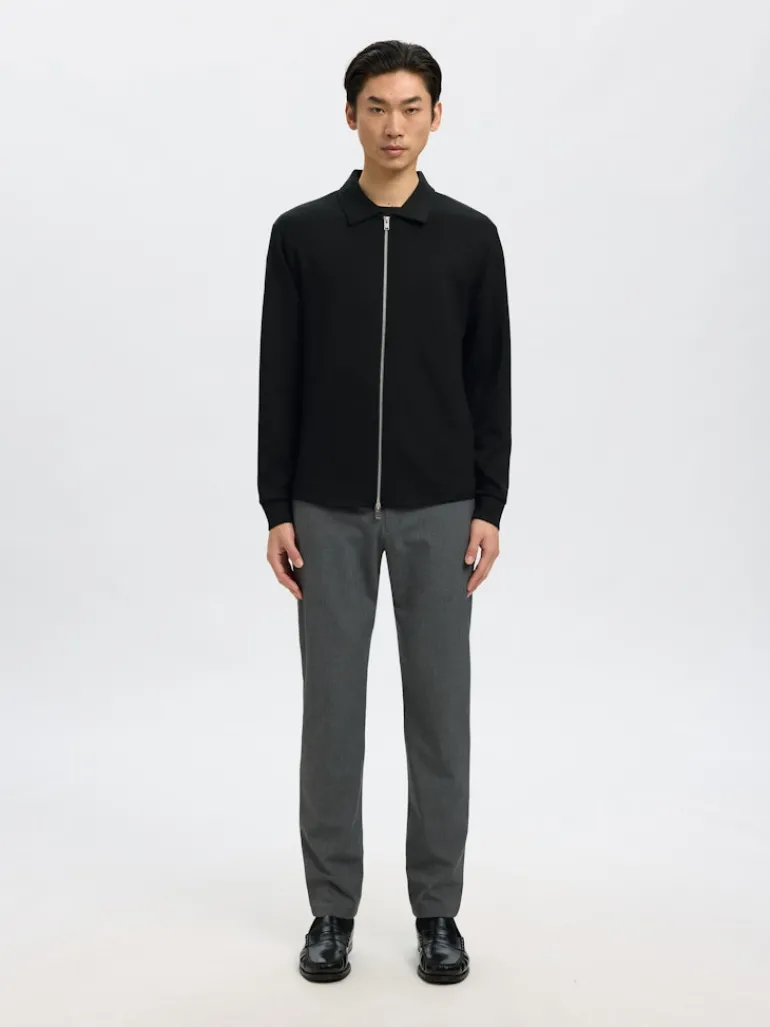 SLMEMANUEL SOFT FULL ZIP SWEAT NOOS black
