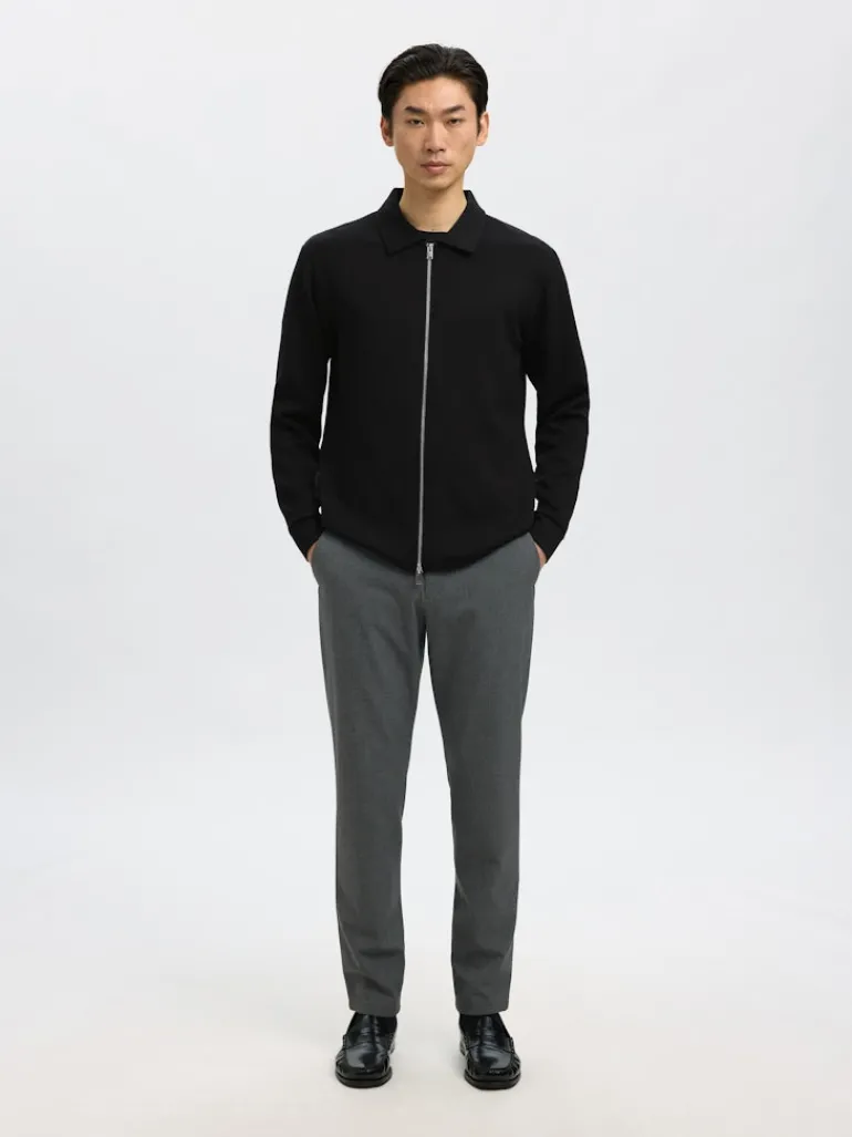 SLMEMANUEL SOFT FULL ZIP SWEAT NOOS black