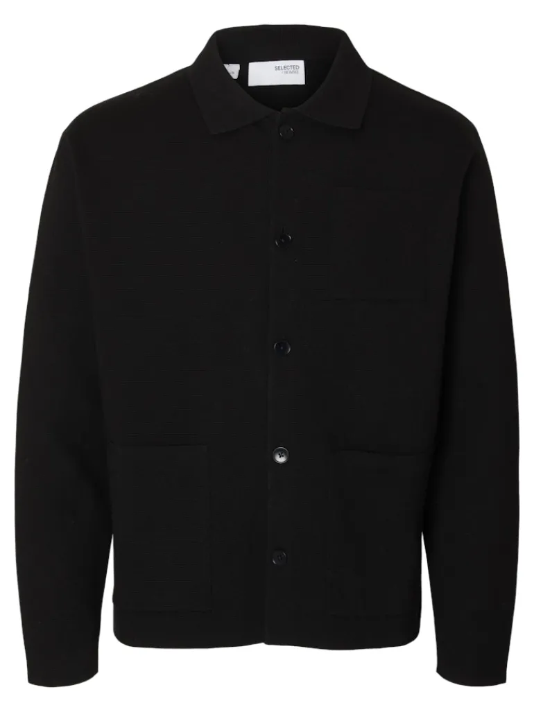 SLMMIKE LIGHT POLO CARDIGAN NOOS black