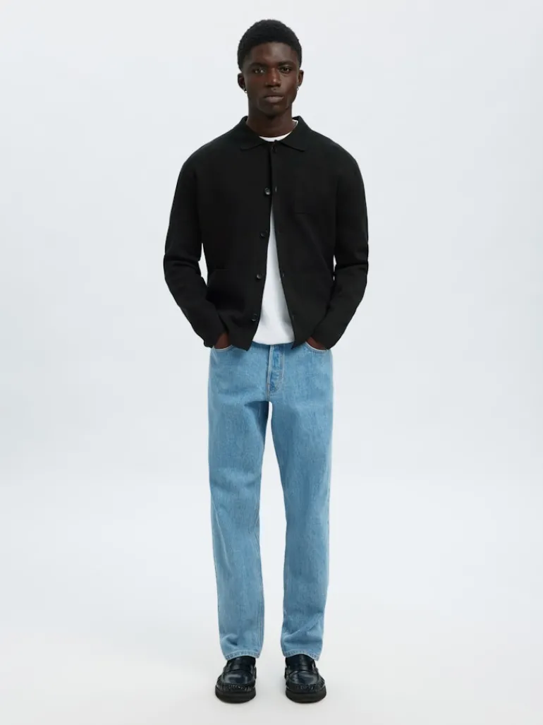 SLMMIKE LIGHT POLO CARDIGAN NOOS black