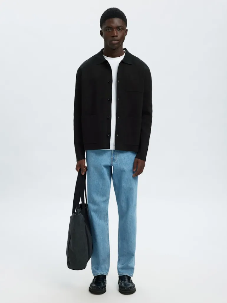 SLMMIKE LIGHT POLO CARDIGAN NOOS black