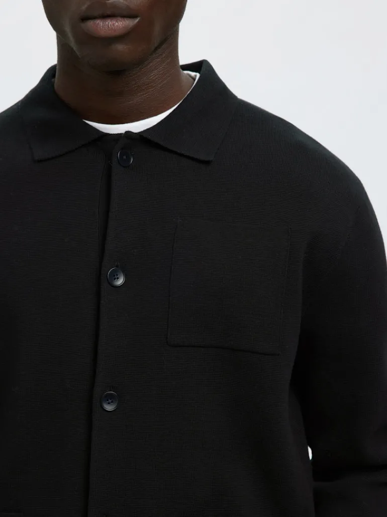 SLMMIKE LIGHT POLO CARDIGAN NOOS black