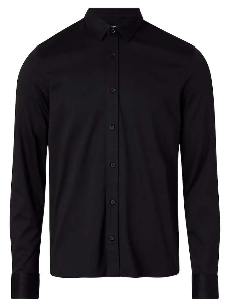 SMOOTH COTTON POCKET SLIM SHIRT ck black