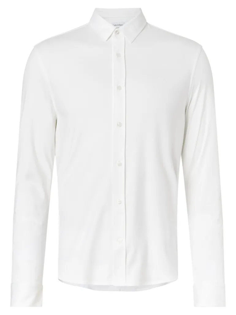 SMOOTH COTTON POCKET SLIM SHIRT bright white