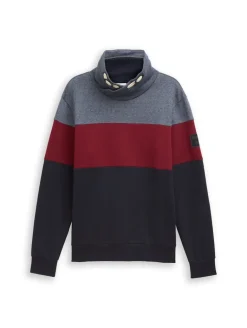 Snood Sweatshirt mit Colour Blocking cabarnet bordeaux red