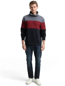 Snood Sweatshirt mit Colour Blocking cabarnet bordeaux red