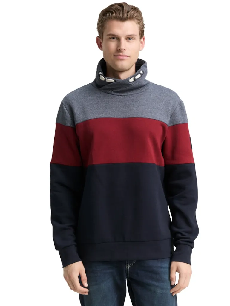 Snood Sweatshirt mit Colour Blocking cabarnet bordeaux red