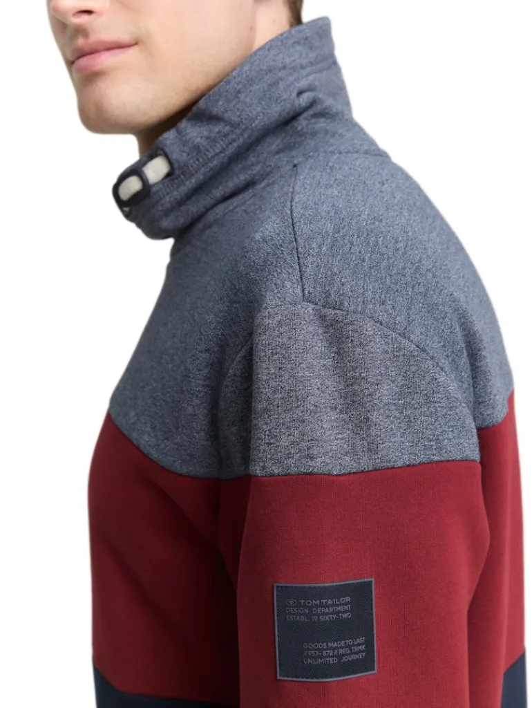 Snood Sweatshirt mit Colour Blocking cabarnet bordeaux red