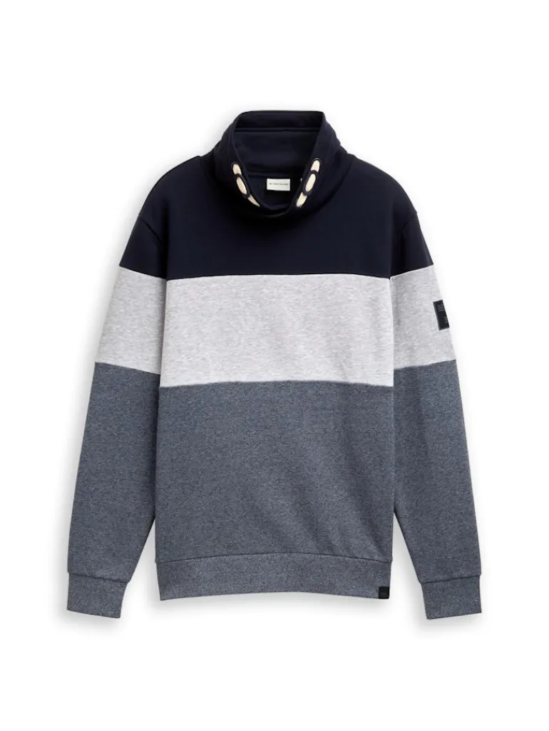 Snood Sweatshirt mit Colour Blocking navy grindle structure