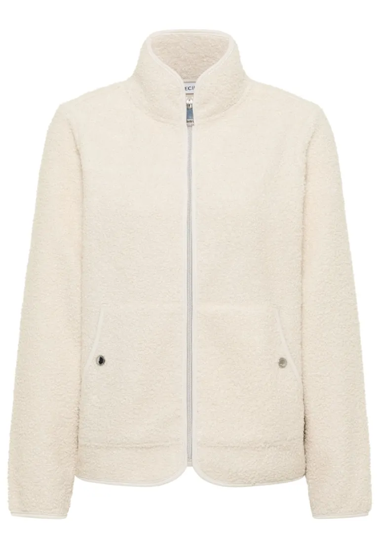 Softe Jacke mit Zipper teddy vanilla white