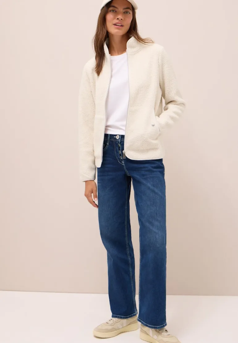 Softe Jacke mit Zipper teddy vanilla white