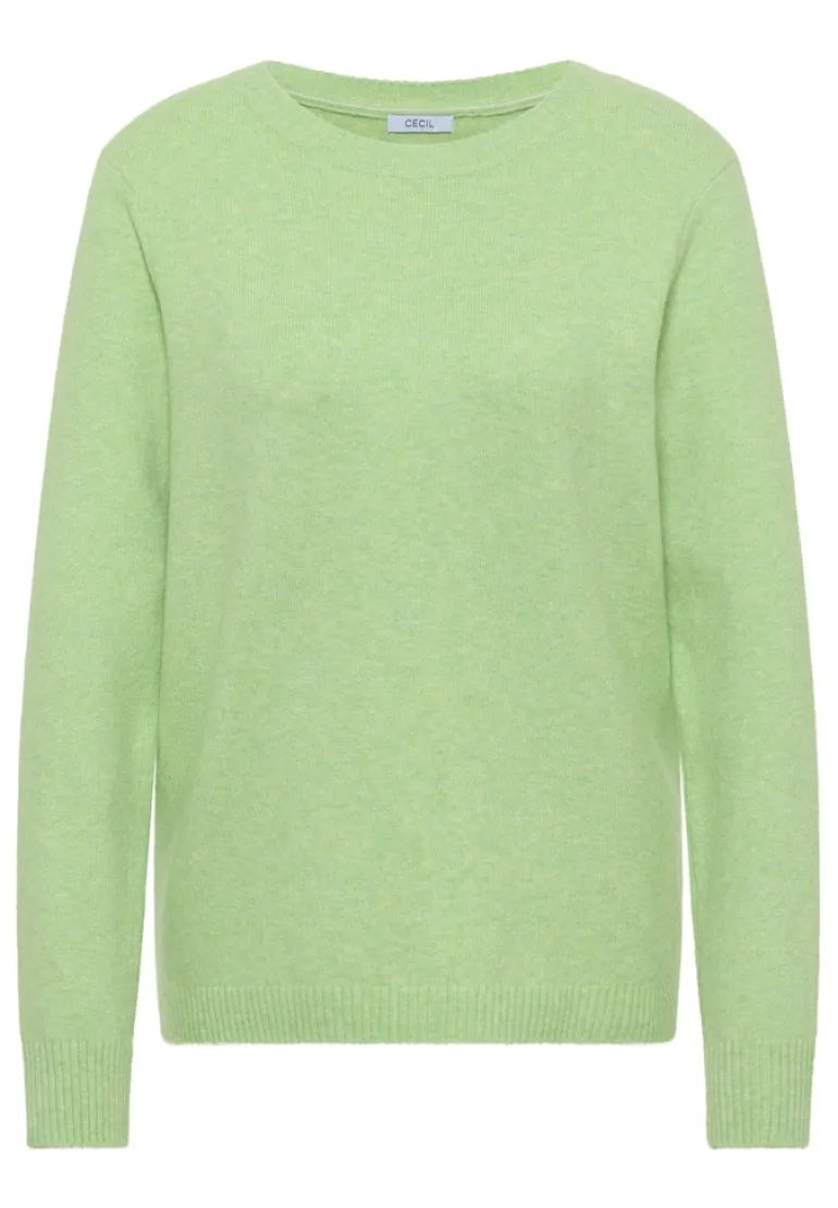 Softer Pullover in Unifarbe bamboo green melange