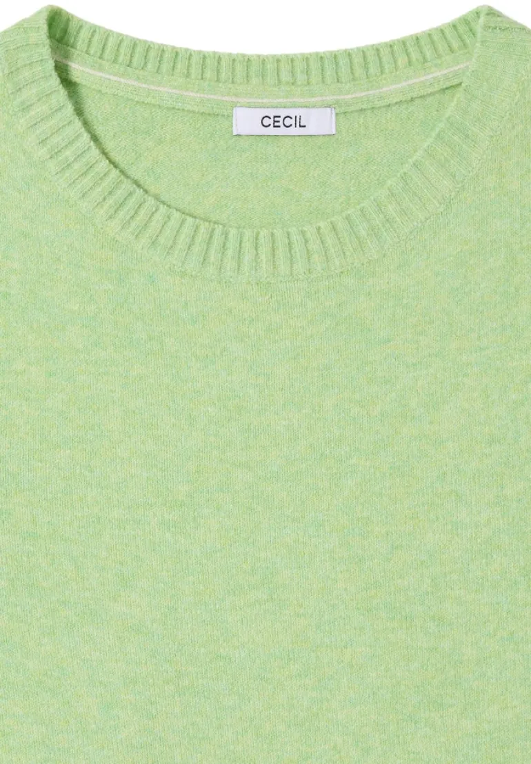 Softer Pullover in Unifarbe bamboo green melange