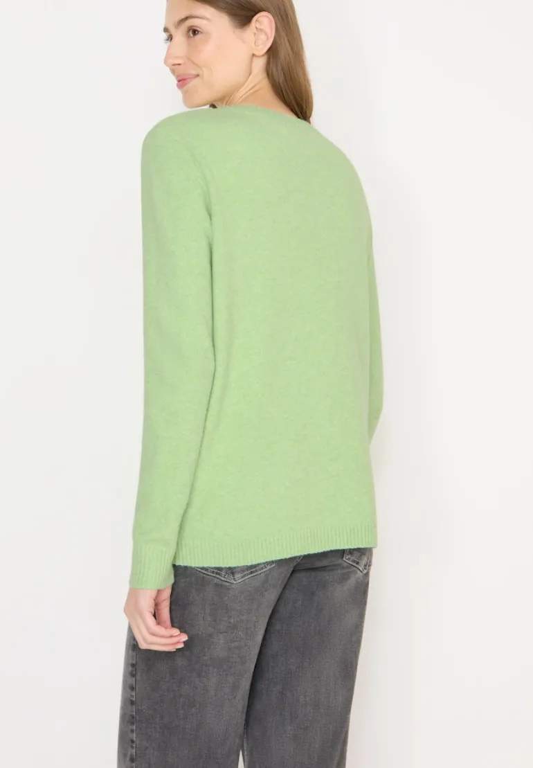 Softer Pullover in Unifarbe bamboo green melange