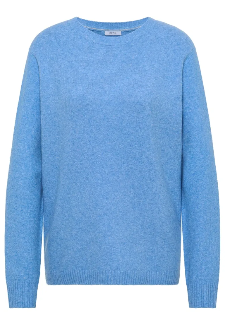 Softer Pullover in Unifarbe fountain blue melange