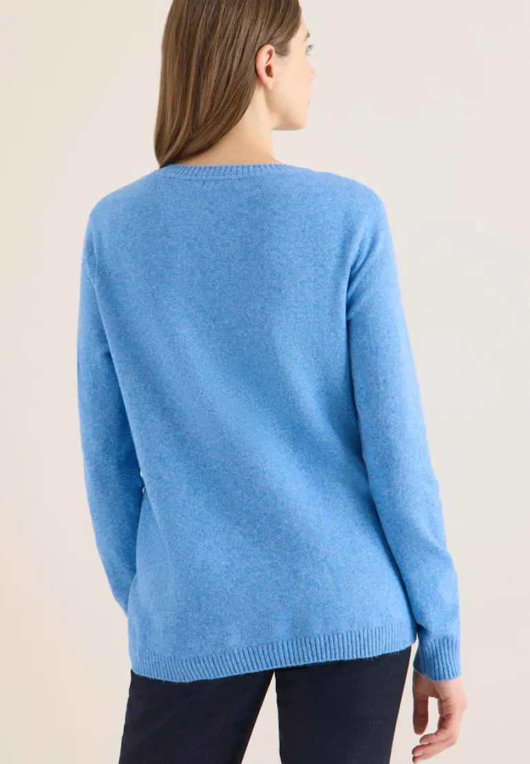 Softer Pullover in Unifarbe fountain blue melange