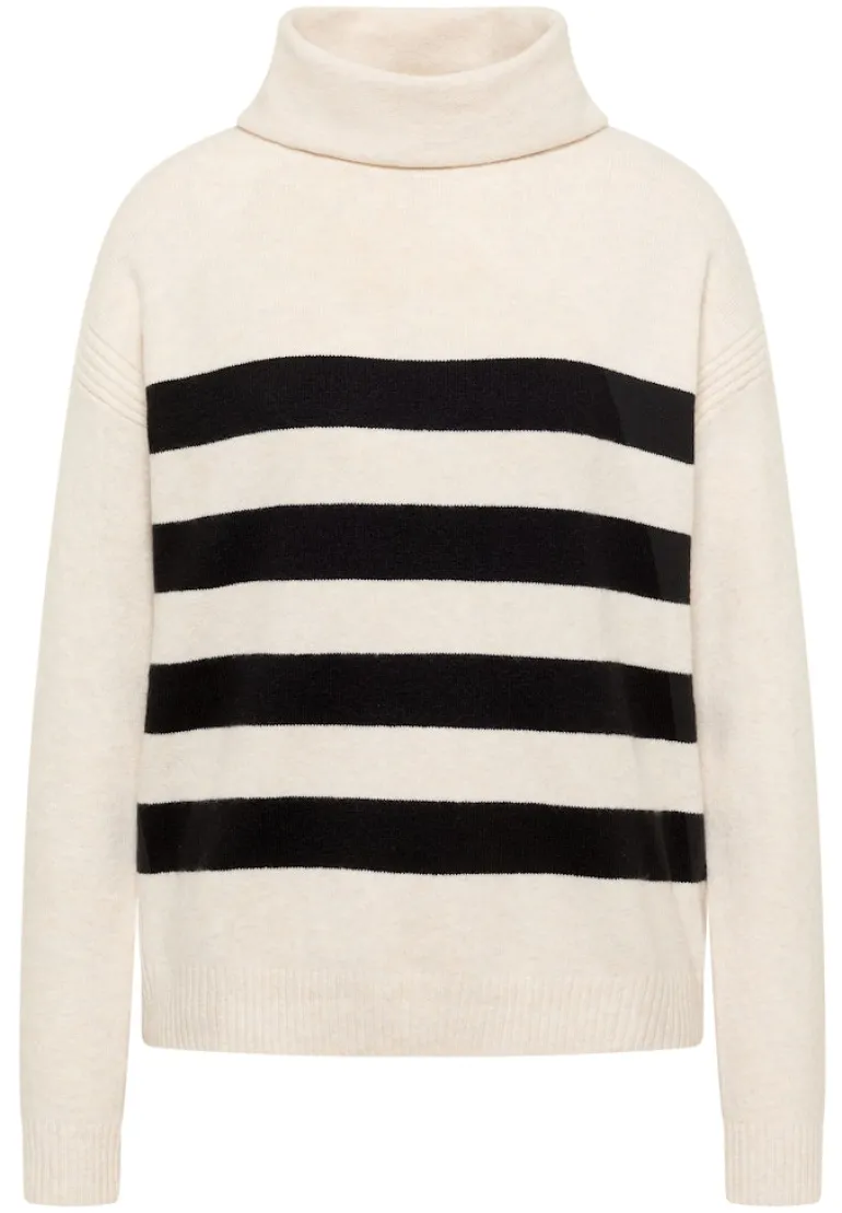 Softer Rollkragenpullover light greige melange