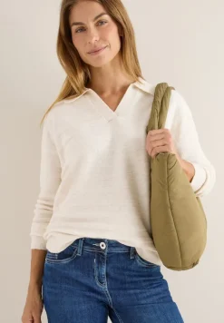 Softer Strukturpullover oat milk beige melange