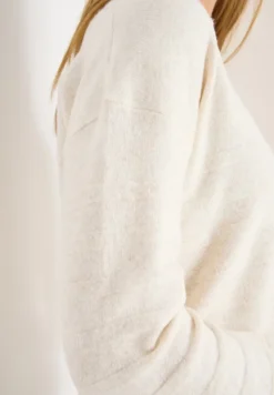 Softer Strukturpullover oat milk beige melange