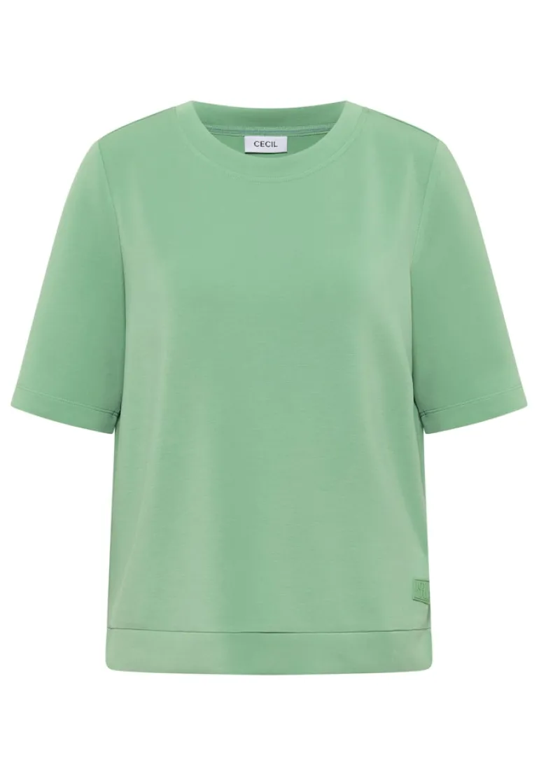 Softes Cupro Touch T-Shirt fennel green