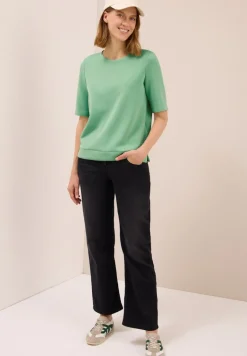 Softes Cupro Touch T-Shirt fennel green