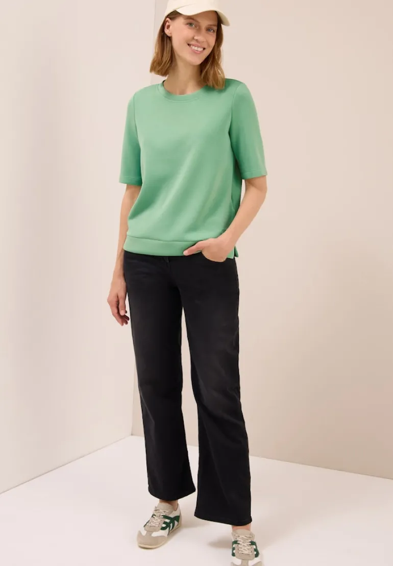 Softes Cupro Touch T-Shirt fennel green