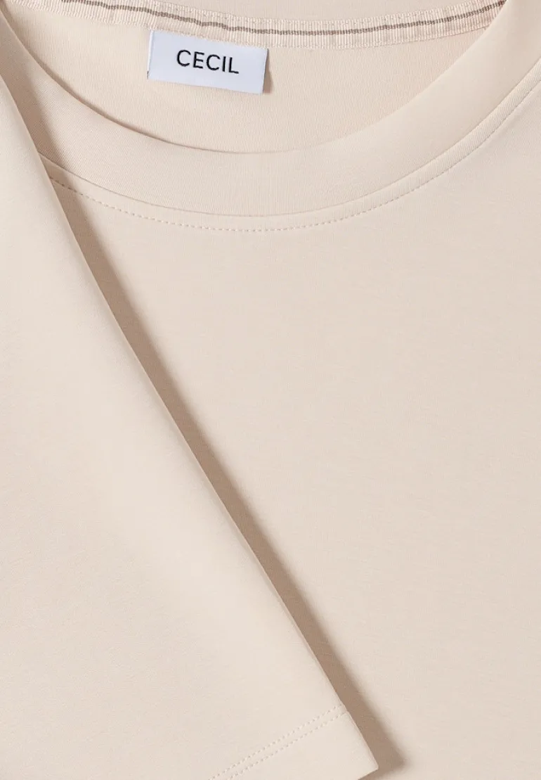 Softes Cupro Touch T-Shirt oat milk beige