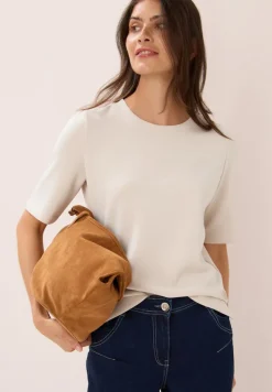 Softes Cupro Touch T-Shirt oat milk beige