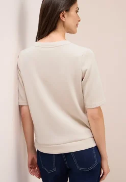 Softes Cupro Touch T-Shirt oat milk beige