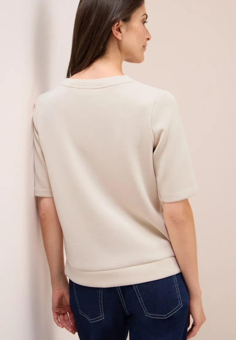 Softes Cupro Touch T-Shirt oat milk beige