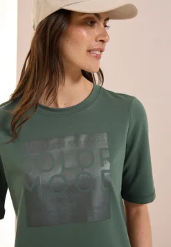 Softes Shirt mit Folienprint dark balmy khaki