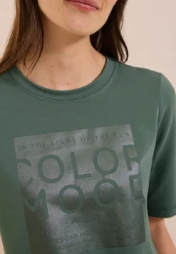 Softes Shirt mit Folienprint dark balmy khaki