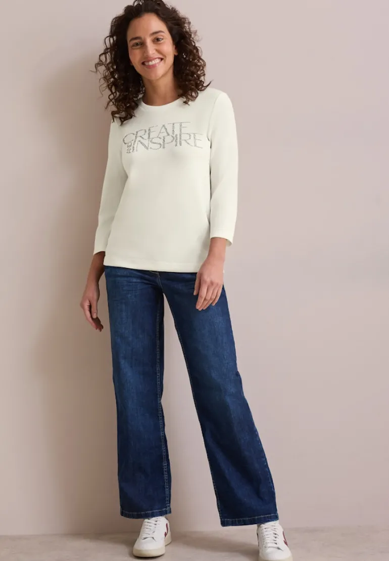 Softes Shirt mit Wording vanilla white
