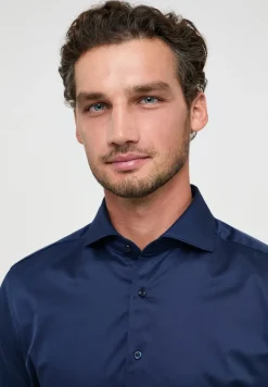 Soft Luxury Shirt Twill Langarm navy