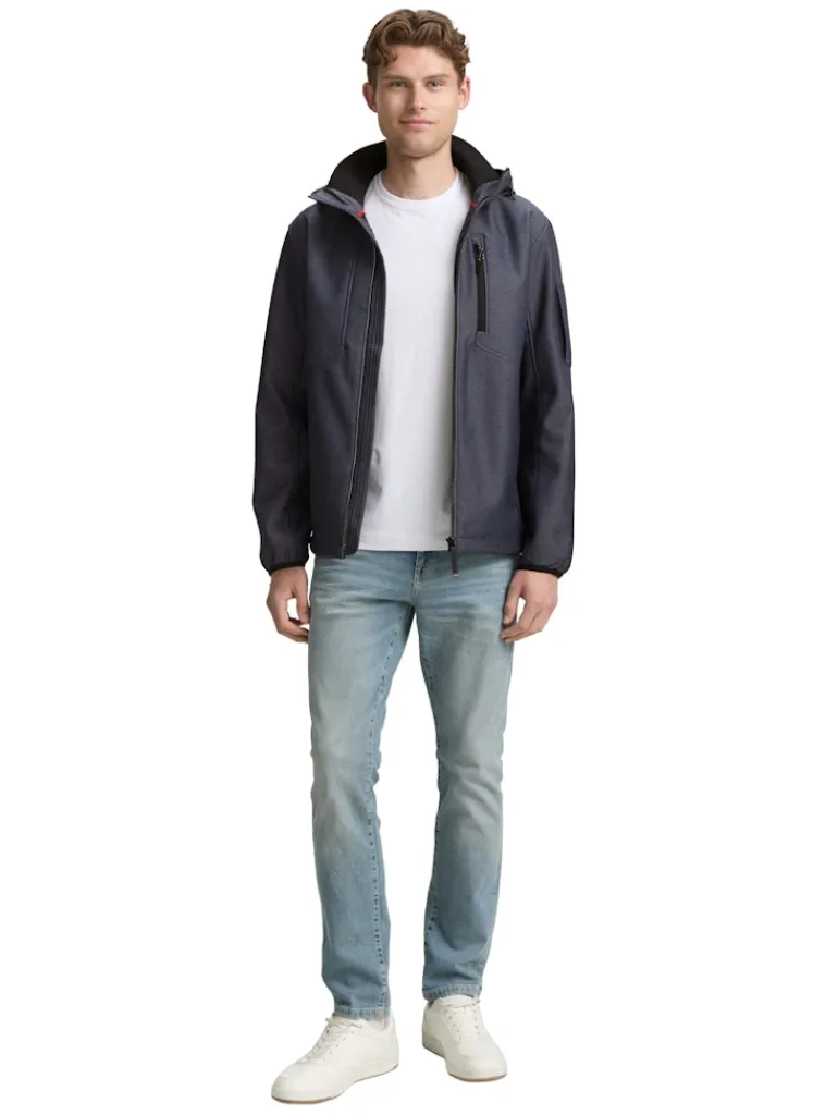 Softshell Jacke mit Kapuze blue softshell melange