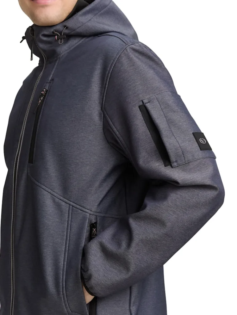 Softshell Jacke mit Kapuze blue softshell melange