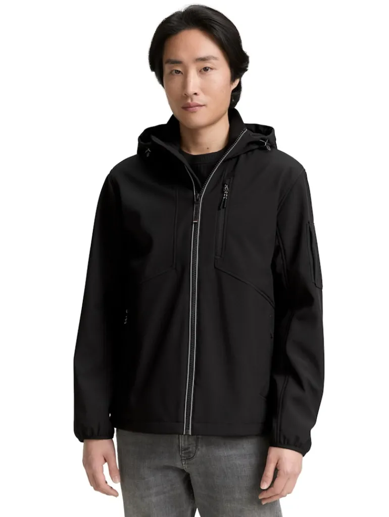 Softshell Jacke mit Kapuze black