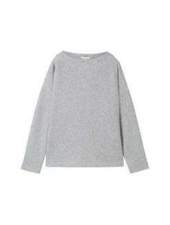 Soft-Touch Sweatshirt mit Knopf-Details medium silver grey melange