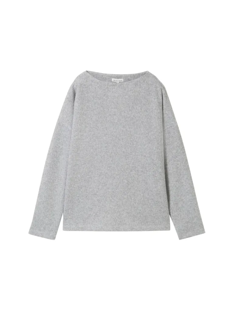 Soft-Touch Sweatshirt mit Knopf-Details medium silver grey melange