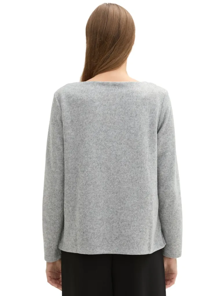 Soft-Touch Sweatshirt mit Knopf-Details medium silver grey melange