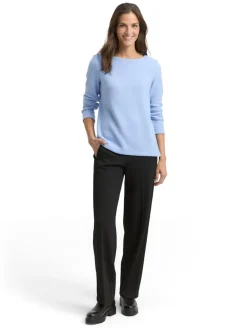 Soft-Touch Sweatshirt mit Knopf-Details mid blue melange