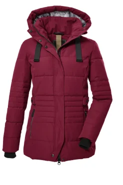 Steppjacke mit abzippbarer Kapuze 00405- tiefrot