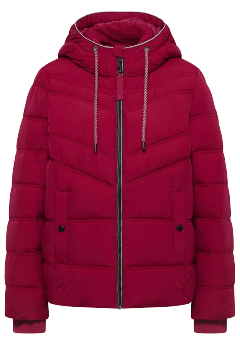 Steppjacke mit Kapuze beaujolais red
