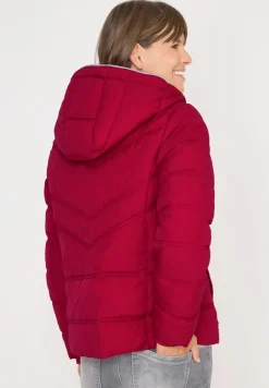 Steppjacke mit Kapuze beaujolais red