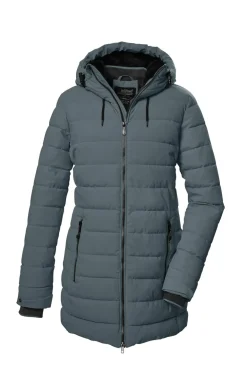 Steppparka mit Kapuze 00824 blaugrau