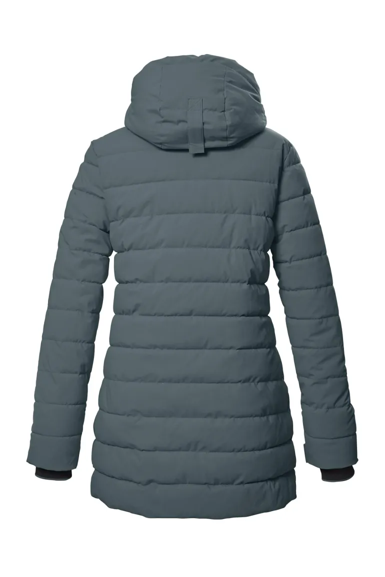 Steppparka mit Kapuze 00824 blaugrau