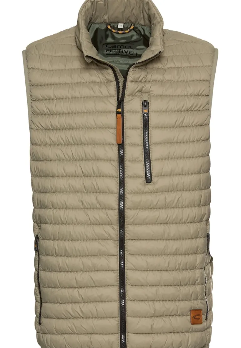 Steppweste aus recyceltem Polyamid khaki