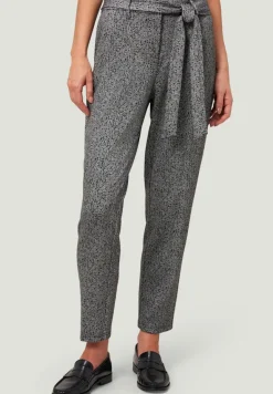 Stoffhose Herringbone mit Bindegürtel 28 Inch blackcream