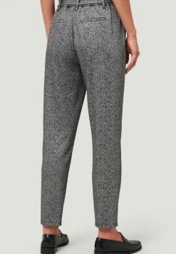 Stoffhose Herringbone mit Bindegürtel 28 Inch blackcream